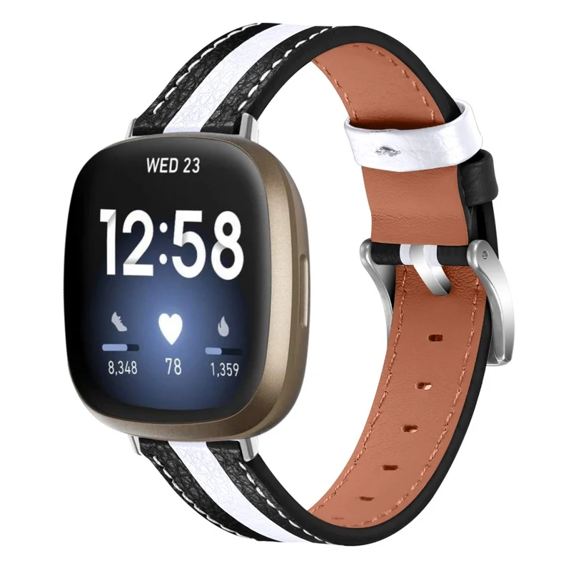 Bequem Fitbit Versa 3 Echtes Leder armband