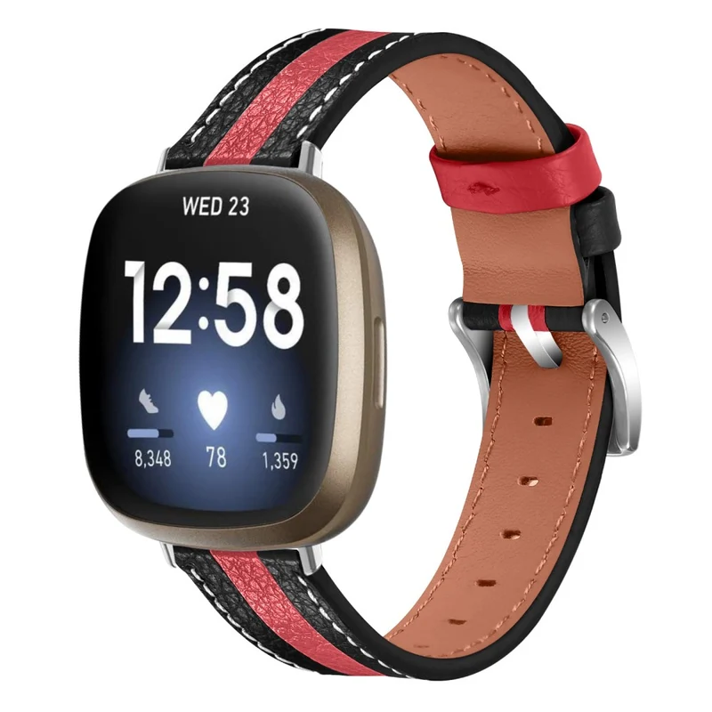 Bequem Fitbit Versa 3 Echtes Leder armband