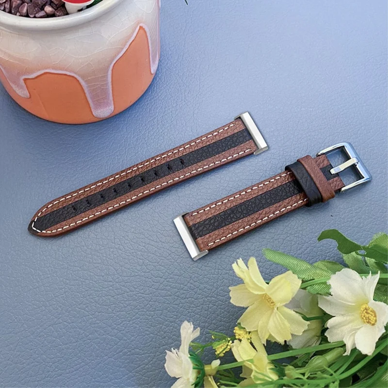 Bequem Fitbit Versa 3 Echtes Leder armband
