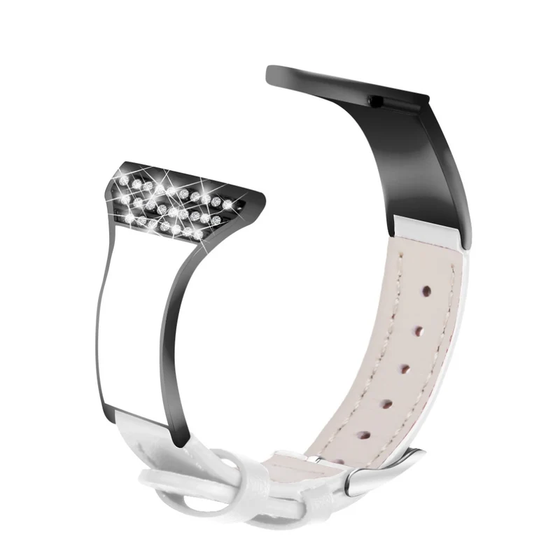 Haltbar Garmin Vivoactive 4 Echtes Leder und Strass armband