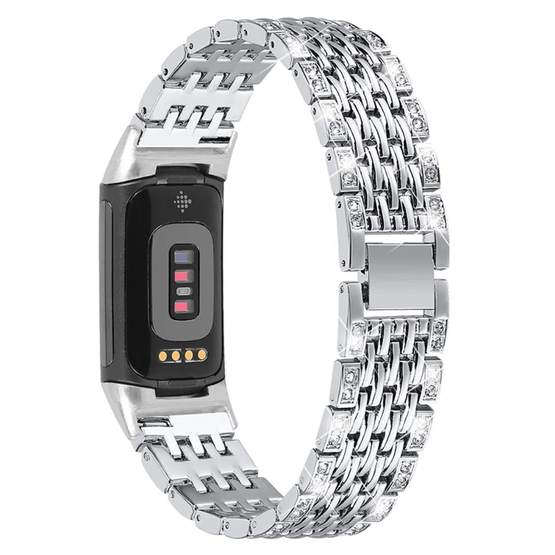 Bequem Fitbit Charge 5 Metall und Strass armband