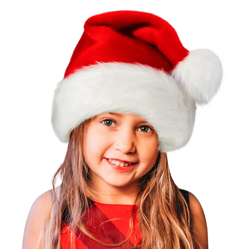 Weihnachtsmütze mit luxuriösem Kunstfellrand