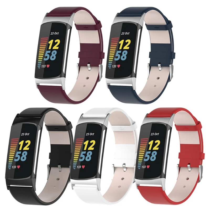 Sehr reizvoll Fitbit Charge 5 Echtes Leder armband