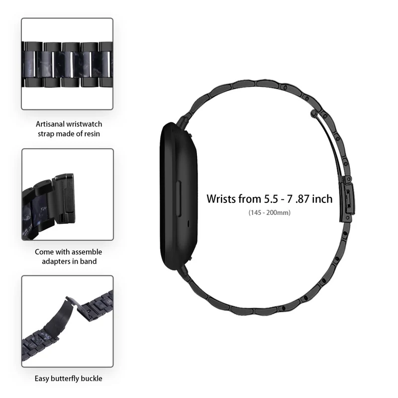 Zeitlos Fitbit Versa 3 Metall und Plastik armband