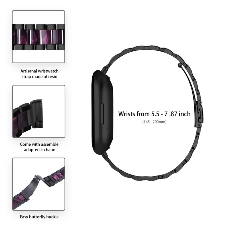 Zeitlos Fitbit Versa 3 Metall und Plastik armband