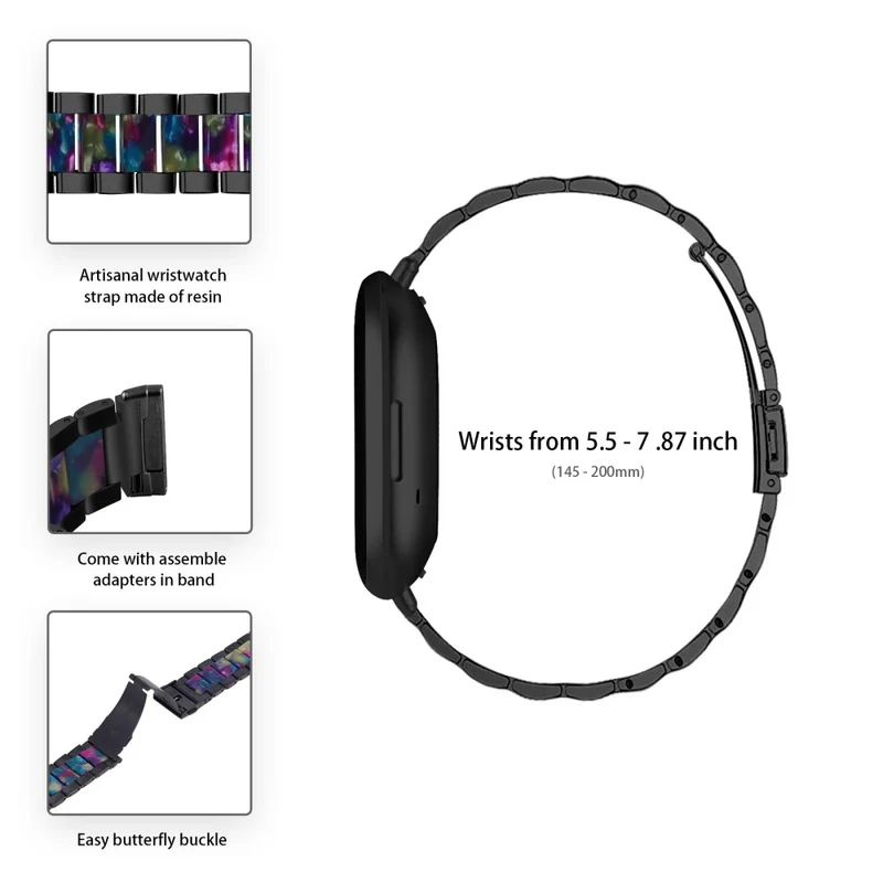 Zeitlos Fitbit Versa 3 Metall und Plastik armband