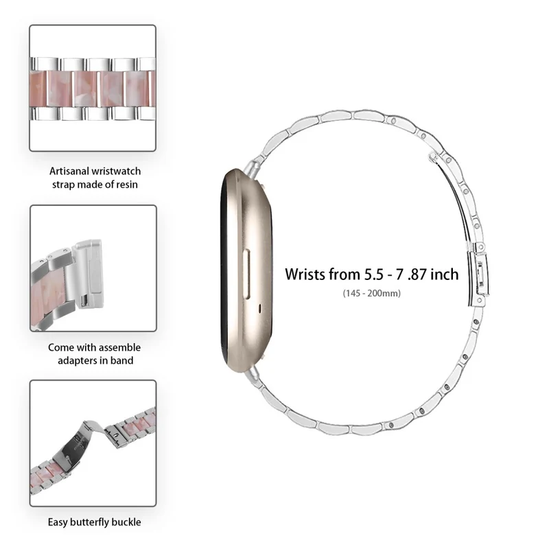 Mega bequem Fitbit Versa 3 Metall und Plastik armband
