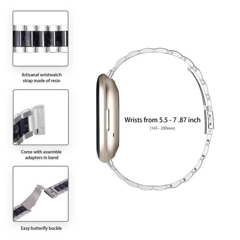 Mega bequem Fitbit Versa 3 Metall und Plastik armband