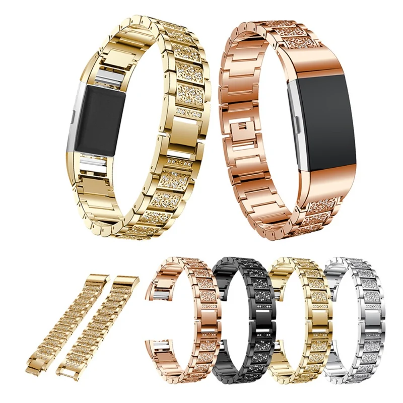 Absolut bequem Fitbit Charge 2 Metall und Strass armband
