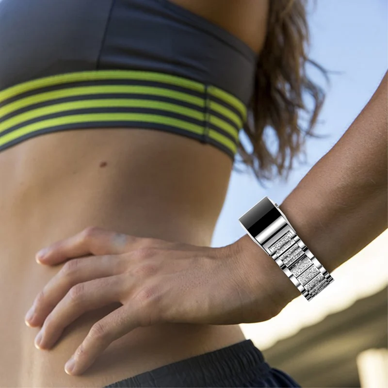 Absolut bequem Fitbit Charge 2 Metall und Strass armband