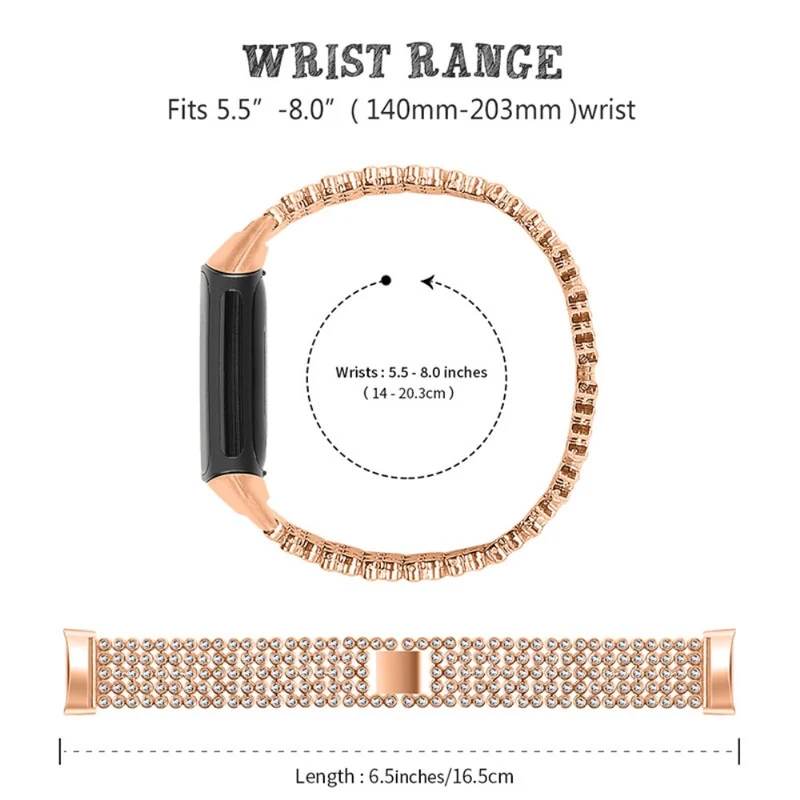 Auffallend gut Fitbit Charge 5 Metall und Strass armband