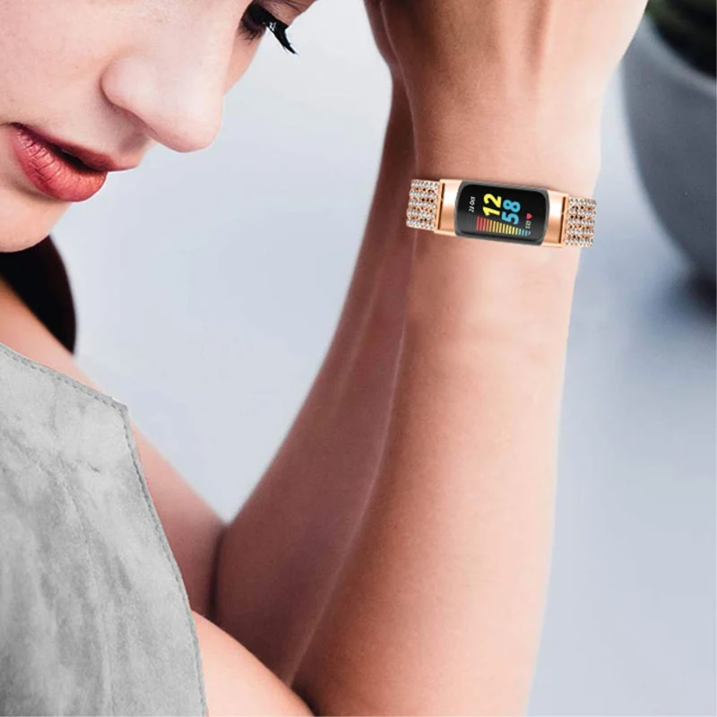 Auffallend gut Fitbit Charge 5 Metall und Strass armband