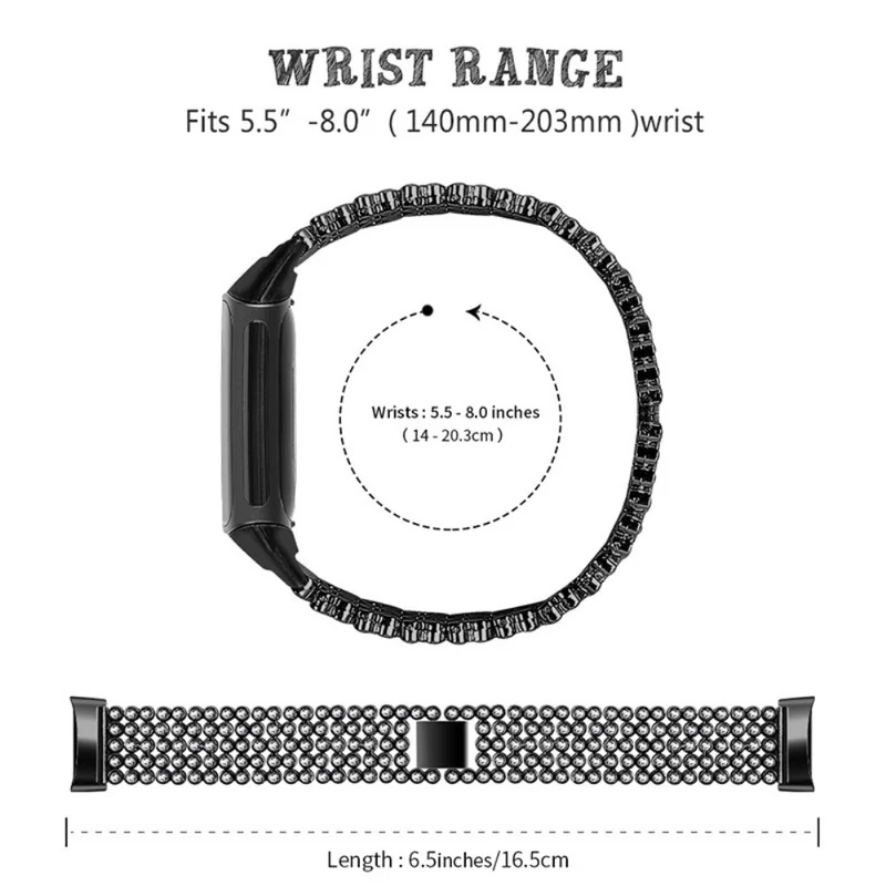 Auffallend gut Fitbit Charge 5 Metall und Strass armband