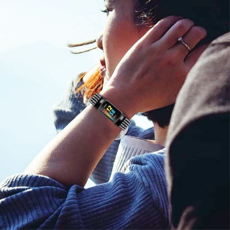 Auffallend gut Fitbit Charge 5 Metall und Strass armband