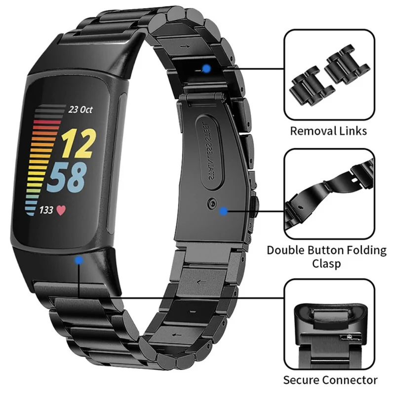 Mega zäh Fitbit Charge 5 Metall und Strass armband
