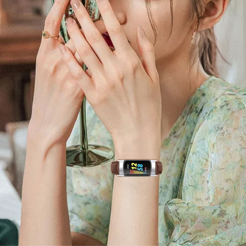 Super cool Fitbit Charge 5 Echtes Leder armband