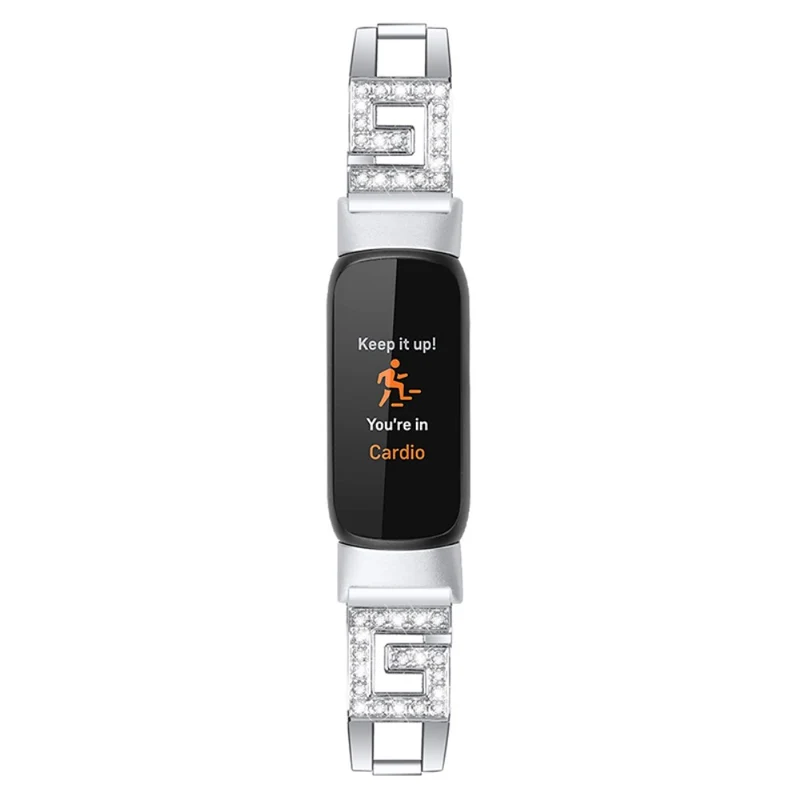Bequem Fitbit Luxe Metall und Strass armband