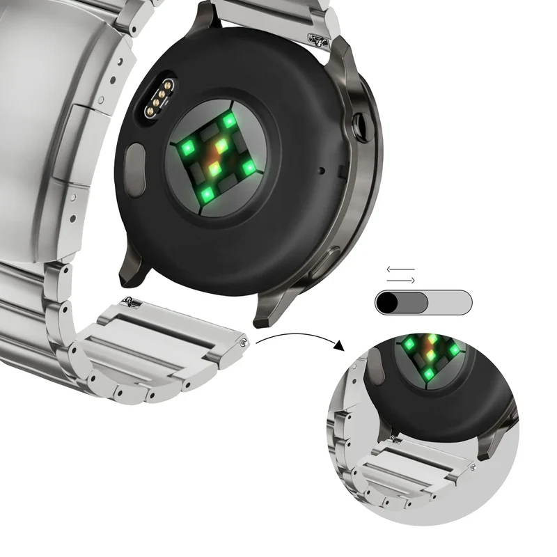 Bandz Garmin Vivomove 3s Titan-Gliederarmband (Silber)