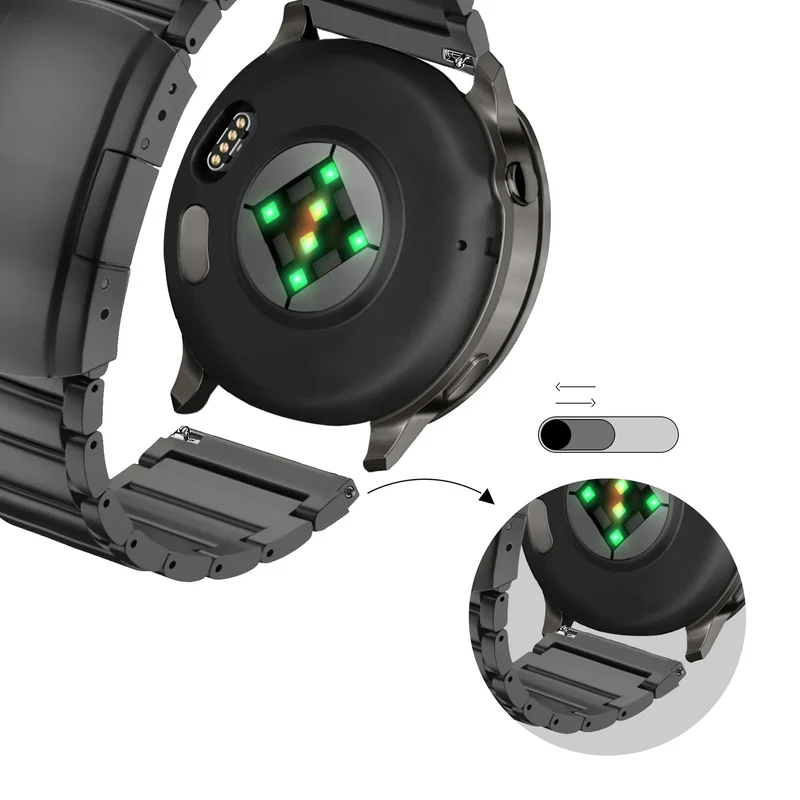 Bandz Garmin Venu 2s Titan-Gliederarmband (Schwarz)
