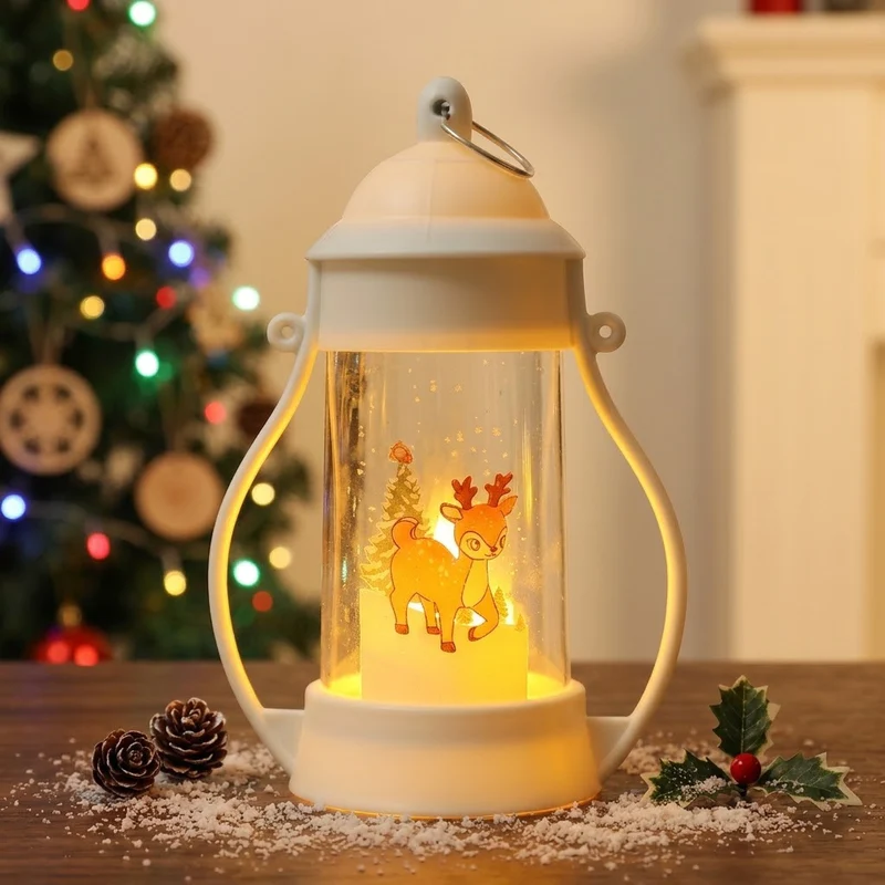 LED Deko-Laterne mit Weihnachtsmotiv