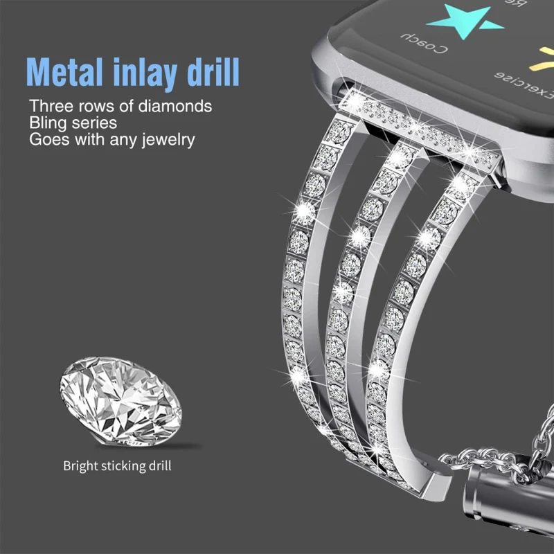 Fitbit Versa 2 / Fitbit Versa Lite Metall und Strass armband