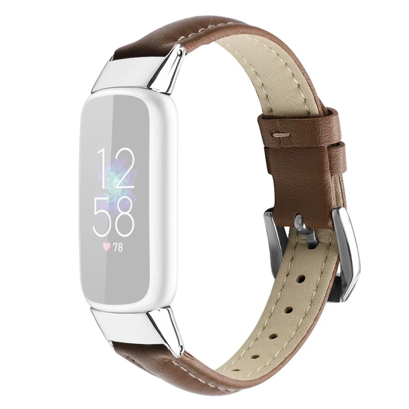 Reizend Fitbit Luxe Echtes Leder armband - Größe: L