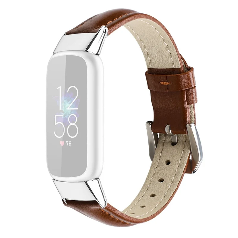 Reizend Fitbit Luxe Echtes Leder armband - Größe: L