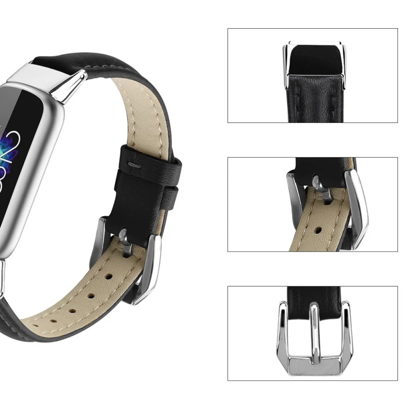 Reizend Fitbit Luxe Echtes Leder armband - Größe: L