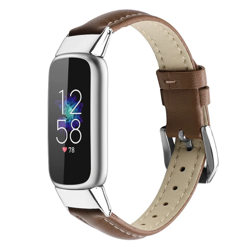 Reizend Fitbit Luxe Echtes Leder armband - Größe: L