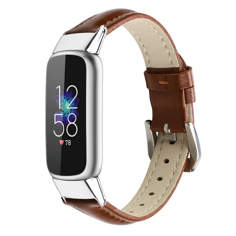 Reizend Fitbit Luxe Echtes Leder armband - Größe: L