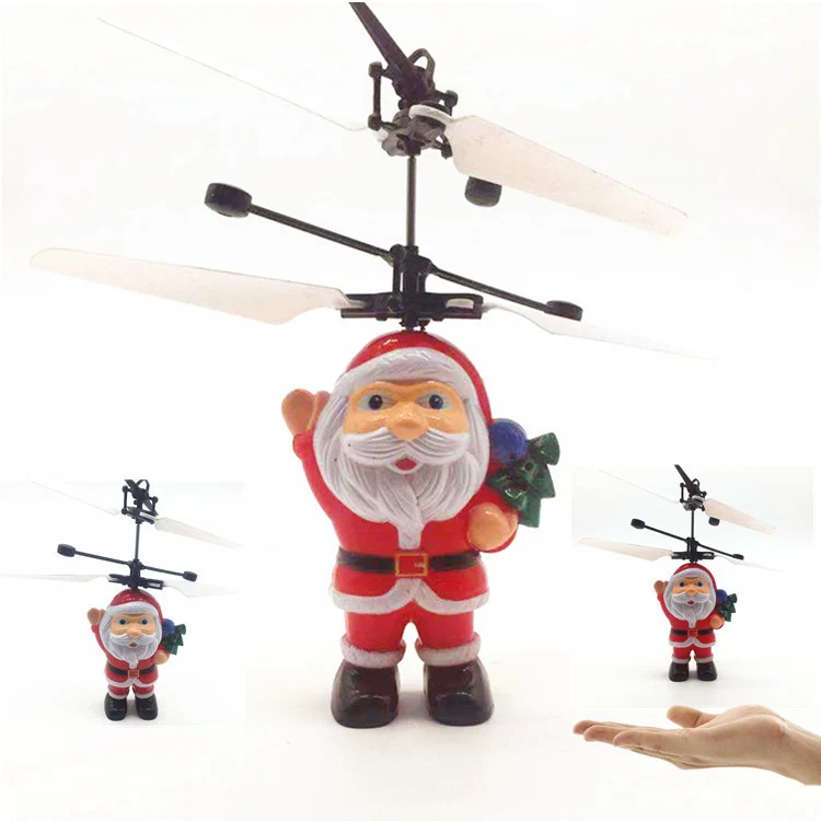 Fliegende Weihnachtsmann Dekofigur mit Rotor
