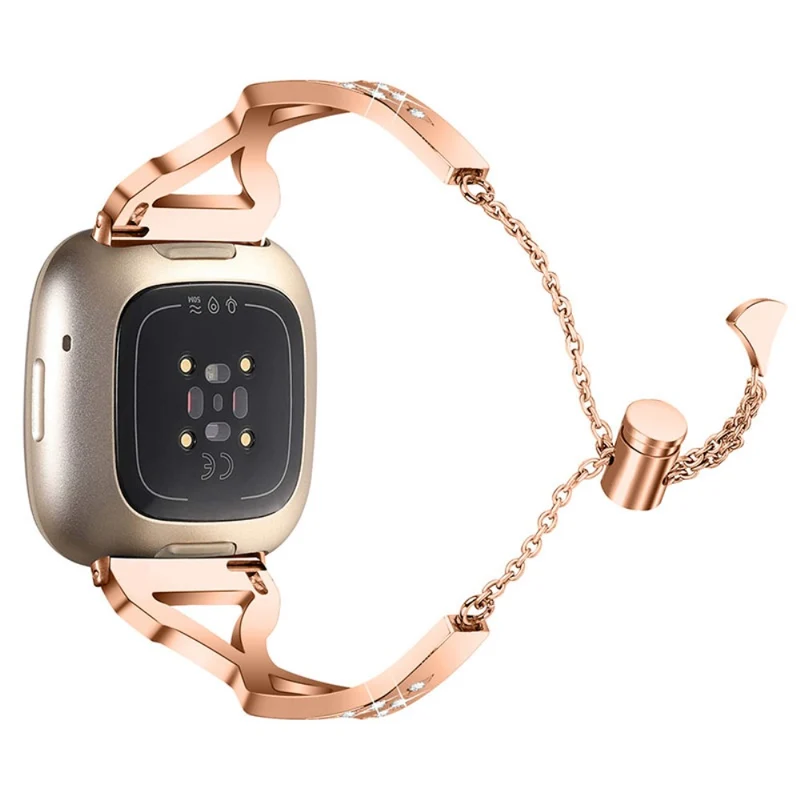 Super haltbar Fitbit Versa 3 Metall und Strass armband