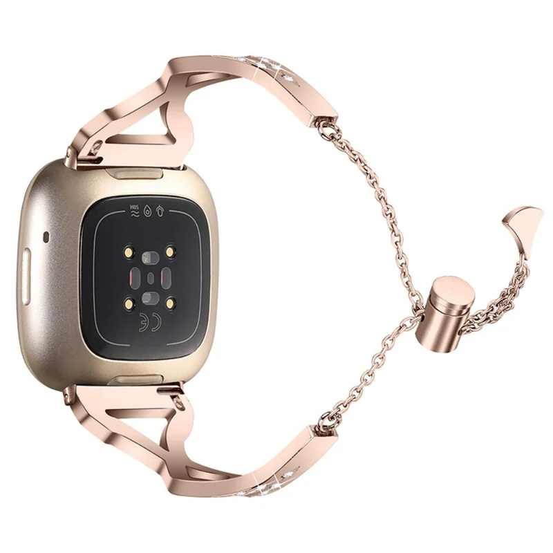 Super haltbar Fitbit Versa 3 Metall und Strass armband