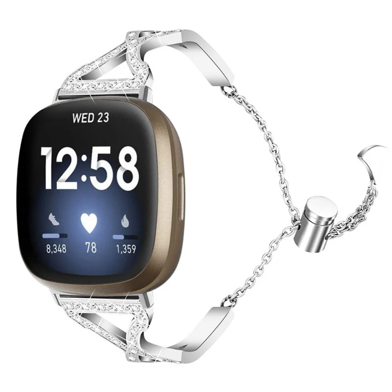 Super haltbar Fitbit Versa 3 Metall und Strass armband