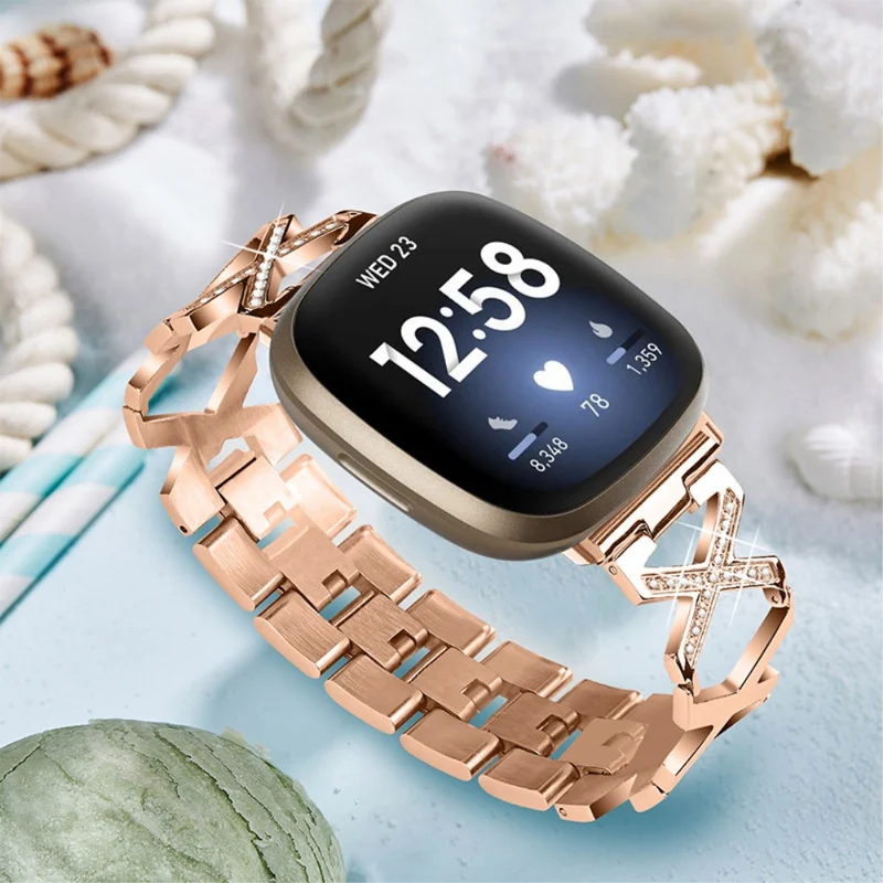 Mega gut Fitbit Versa 3 Metall und Strass armband