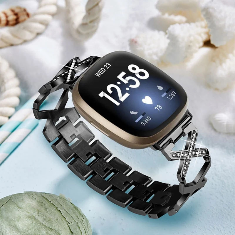 Mega gut Fitbit Versa 3 Metall und Strass armband