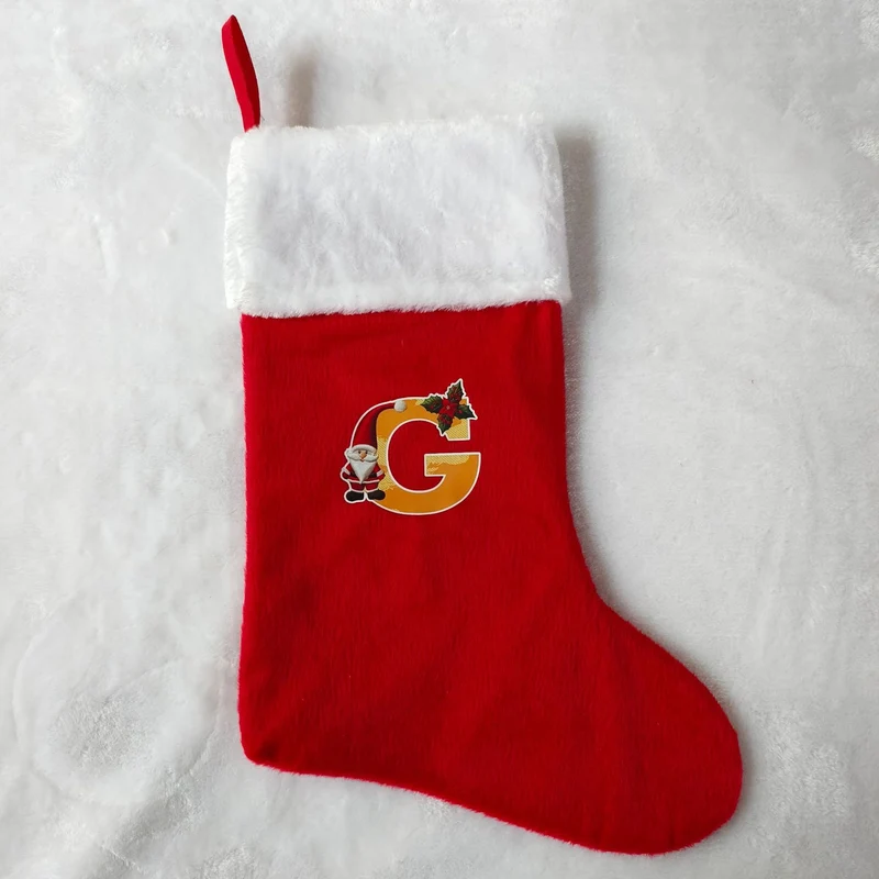 Festlicher Weihnachtsstrumpf mit personalisierbarem Motiv