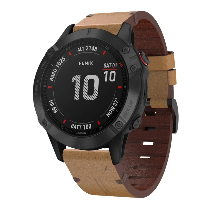 Bemerkenswert robust Garmin Fenix 6X Echtes Leder armband