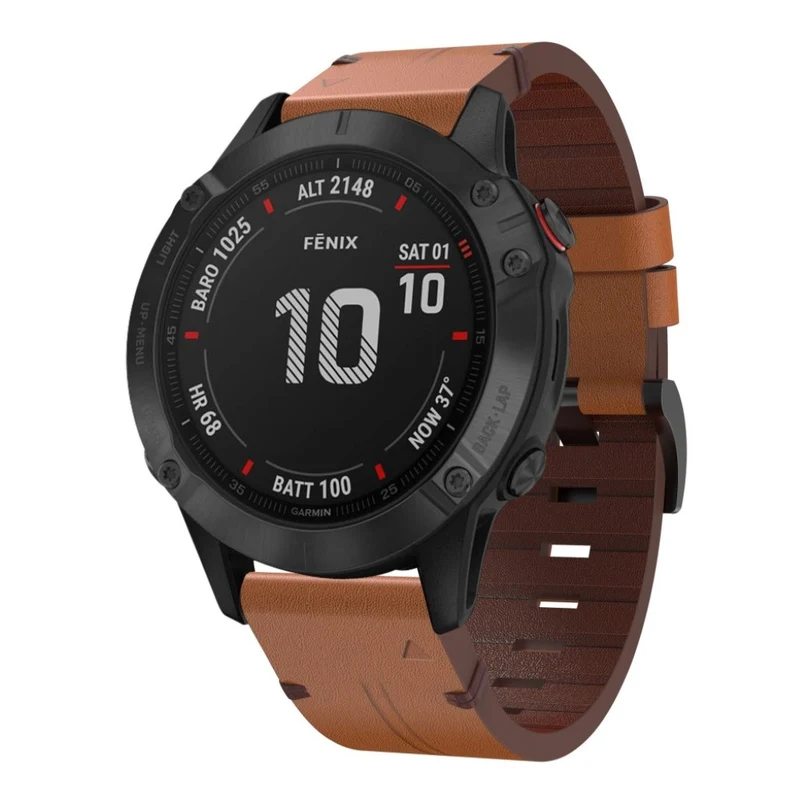 Mega zuverlässig Garmin Fenix 6X Echtes Leder armband