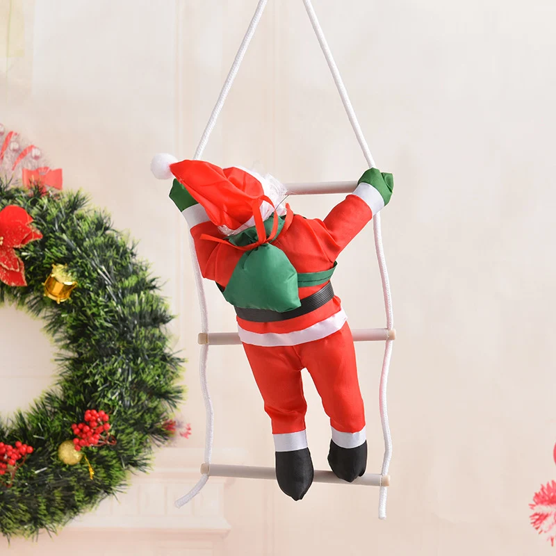 Dekorative Weihnachtsmannfiguren im Kletterstil