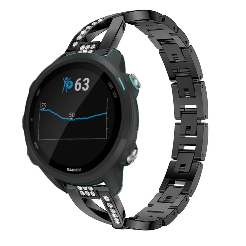 Megastark Garmin Forerunner 245 Metall und Strass armband