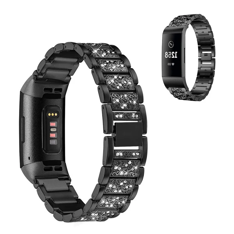 Fitbit Charge 4 / Fitbit Charge 3 Metall und Strass armband