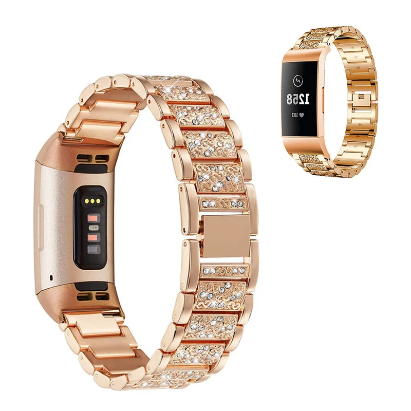 Fitbit Charge 4 / Fitbit Charge 3 Metall und Strass armband
