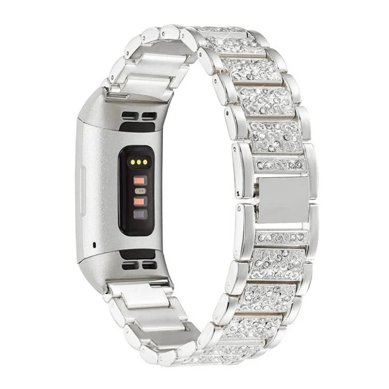 Fitbit Charge 4 / Fitbit Charge 3 Metall und Strass armband