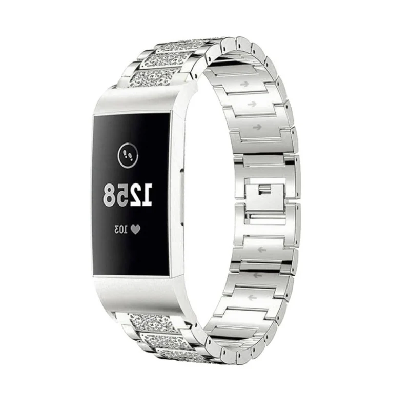 Fitbit Charge 4 / Fitbit Charge 3 Metall und Strass armband