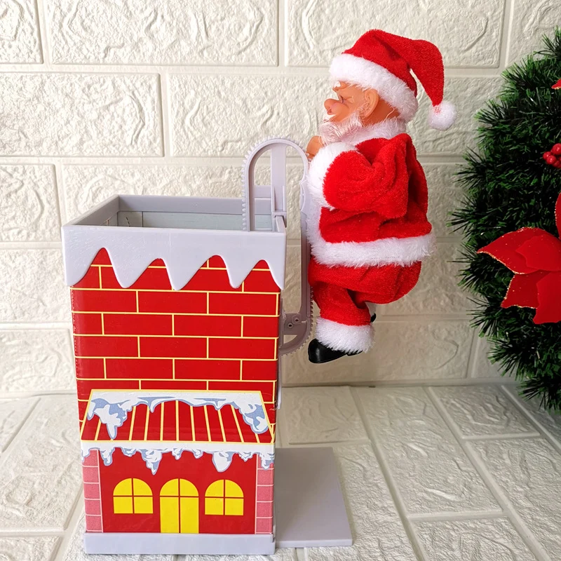 Dekorative Weihnachtsmann Figur mit Leiter