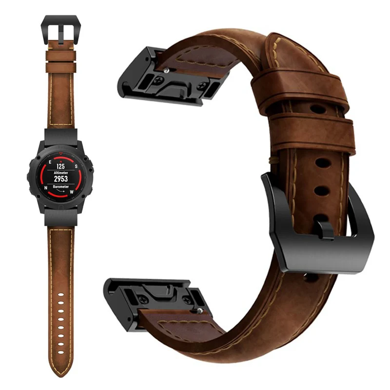 Super modisch Garmin Fenix 5 Echtes Leder armband