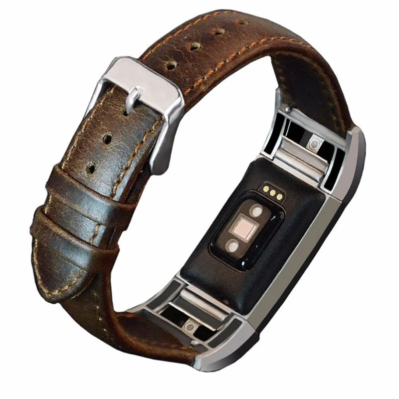 Modisch Fitbit Charge 2 Echtes Leder armband