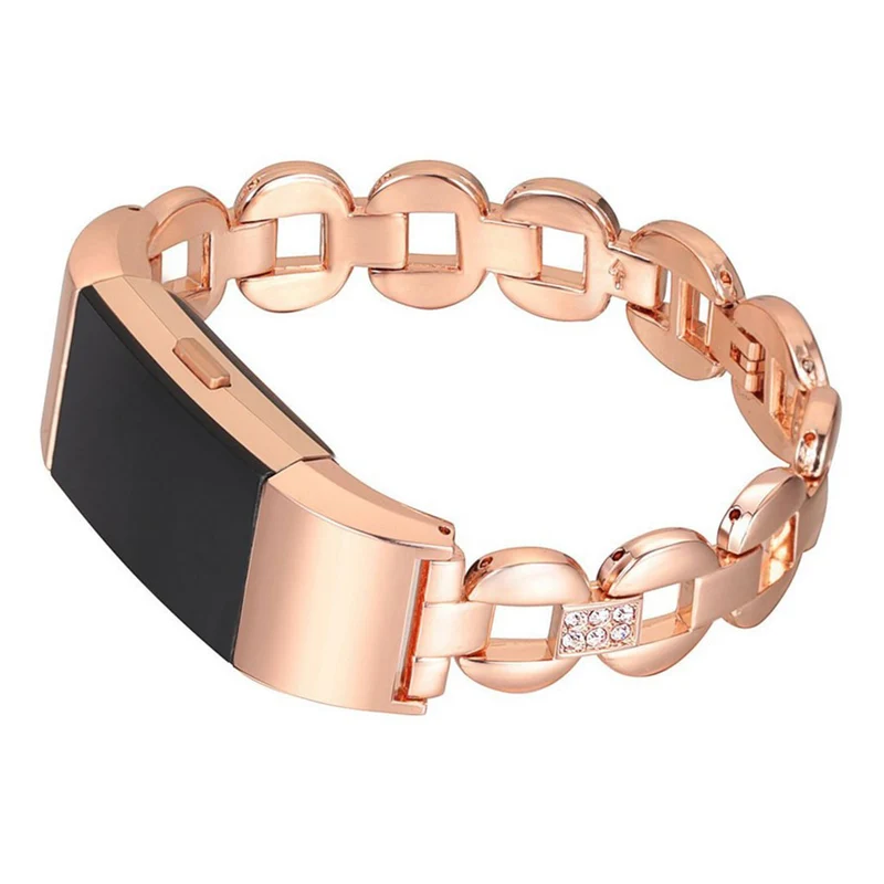 Bequem Fitbit Charge 2 Metall und Strass armband