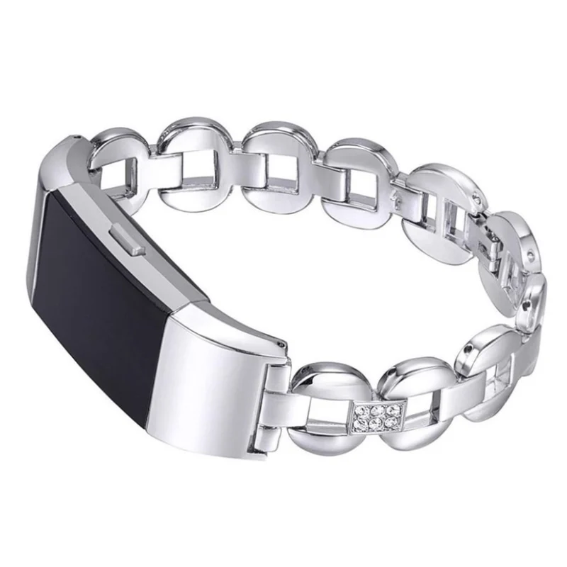 Bequem Fitbit Charge 2 Metall und Strass armband